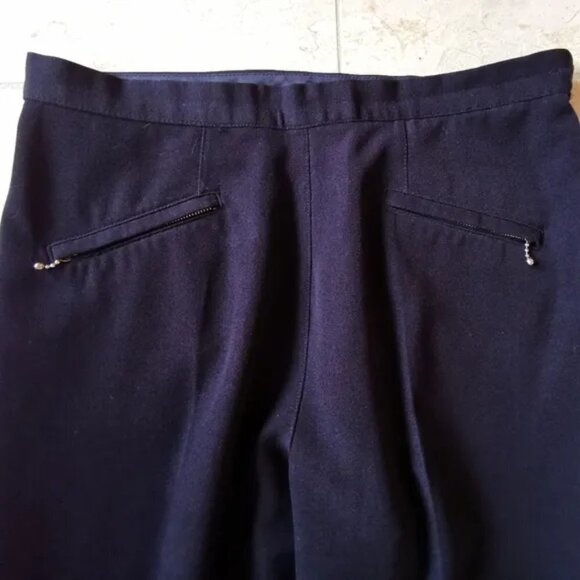 VINTAGE Y2K  stretch high waisted ankle crop wool pants blue - Picture 4 of 7